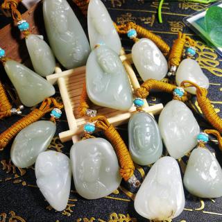 厂家直销天然新疆和田玉项链挂饰颈链随形不规则原石项链女款